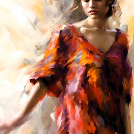 Woman in the Red Dress van Gert-Jan Siesling