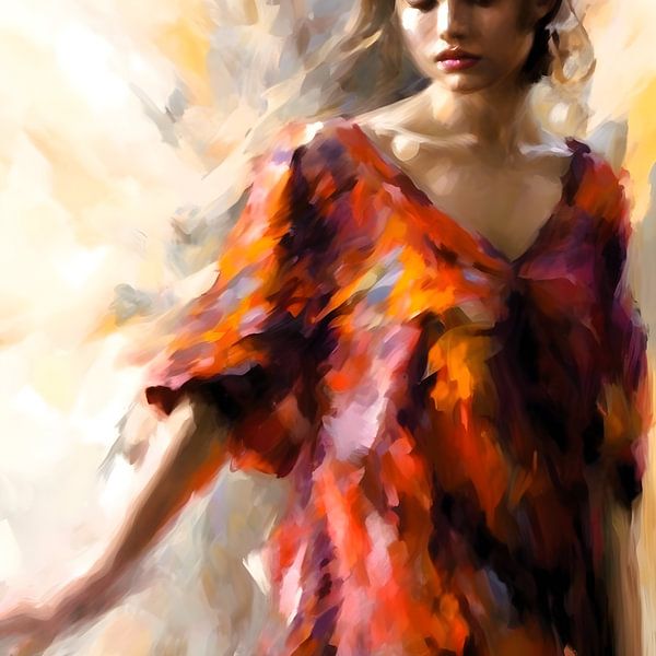 Woman in the Red Dress van Gert-Jan Siesling