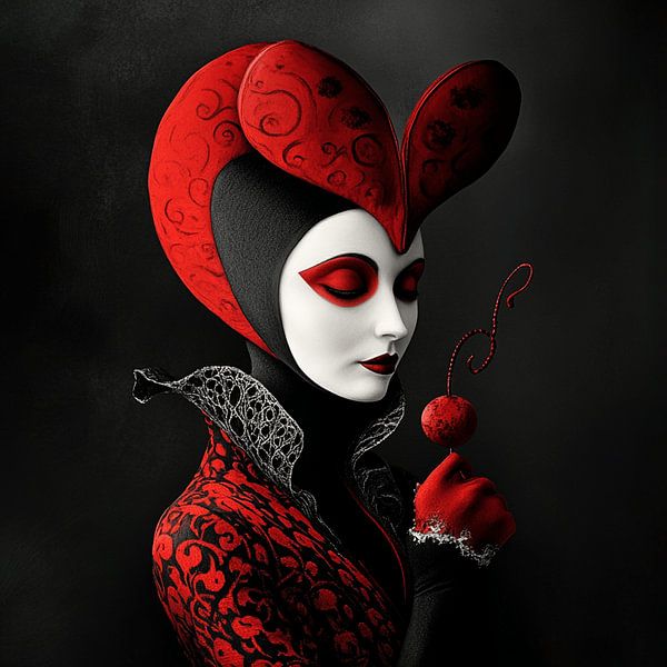 Frau in Rot von Linda van Hagen