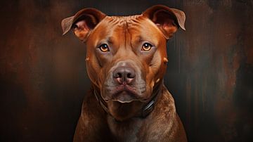 Portret van een Amerikaanse Pitbull Terrier van Animaflora PicsStock