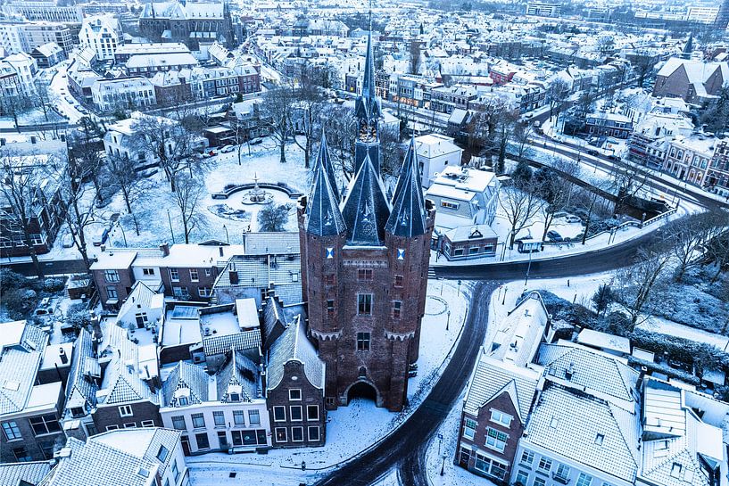 Zwolle Sassenpoort old gate during a cold winter morning by Sjoerd van der Wal Photography