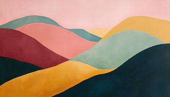 Gekleurde landschap bergen zachte kleuren panorama