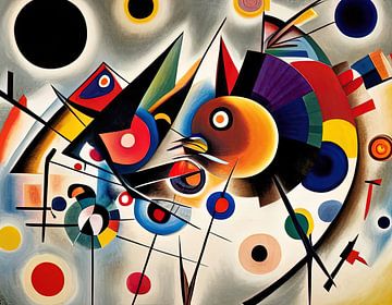 Modern kleurrijk abstract 2 van Leo Luijten