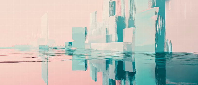 Icy cityscape in the water by Poster Art Shop