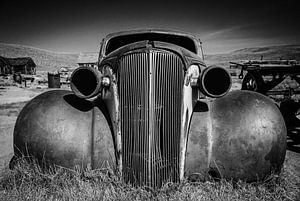 Voiture ancienne à Bodie noir et blanc sur Dieter Walther