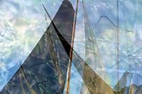 Abstracte fotografie | Abstract expressionisme | Modern abstract | Moderne vormen en lijnen | Overstag in een zeilwedstrijd met Skûtsjes