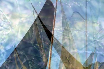 Abstracte fotografie | Abstract expressionisme | Modern abstract | Moderne vormen en lijnen | Overstag in een zeilwedstrijd met Skûtsjes van Art by Janine