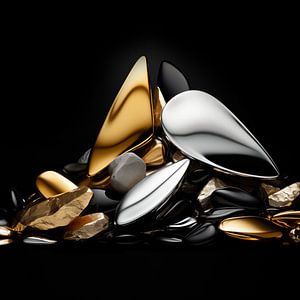 Steine Gold und Silber modern