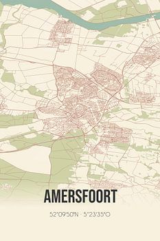 Vieille carte d'Amersfoort (Utrecht)