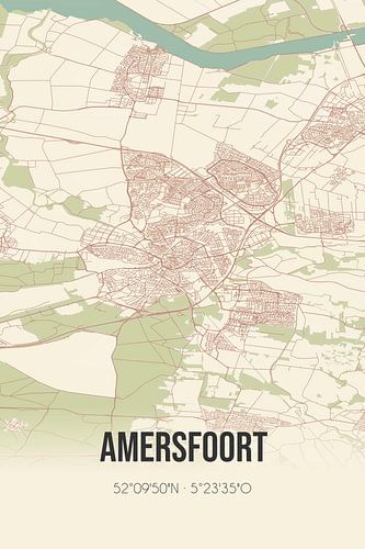 Vintage landkaart van Amersfoort (Utrecht)