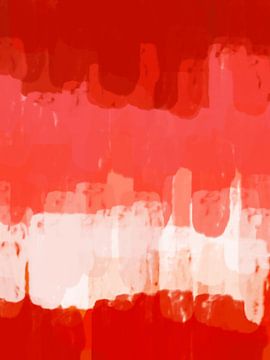 Bunte abstrakte minimalistische Landschaft in rot und weiß von Abstrakte minimalistische Kunst