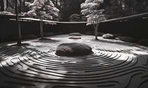 zen tuin b&w van Virgil Quinn - Decorative Arts