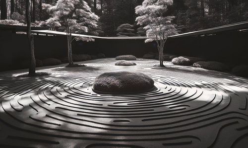 zen garden b&w