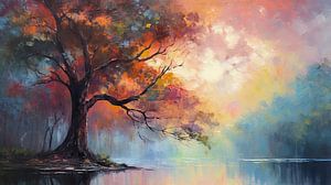 Paysage fluvial pittoresque