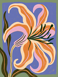 Lirio de Colores – Abstrakte Lilie in Rosa und Orange von Marco Müller-Vo