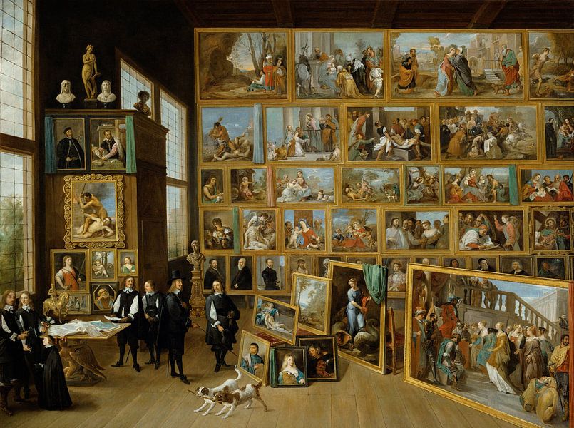 Erzherzog Leopold Wilhelm in seiner Galerie in Brüssel, David Teniers der Jüngere von Meisterhafte Meister
