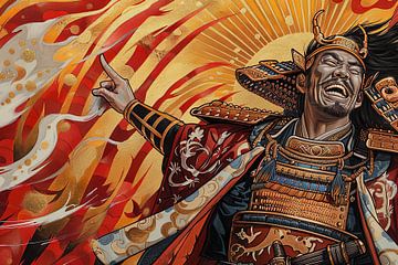 schilderachtig Japans beeld warlord samoerai van Egon Zitter