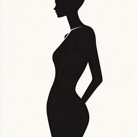 Silhouette élégante en noir sur Poster Art Shop
