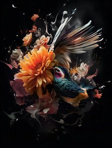 A Bird in a Colourful Explosion by Eva Lee