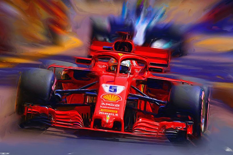 Sebastian Vettel #5 - Monaco 2018 van DeVerviers
