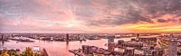 Panorama Rotterdam au coucher du soleil par Frans Blok Aperçu