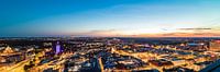 Panorama Skyline Zentrum Leipzig bei Nacht