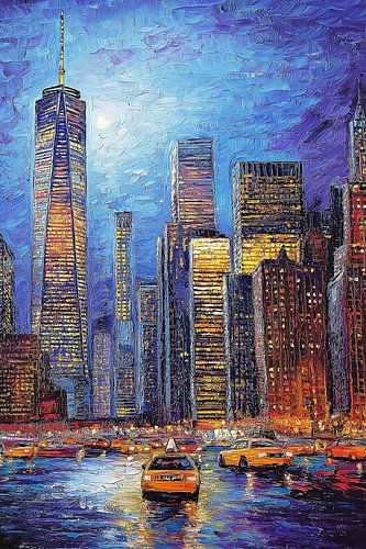 New York Panorama in Oil