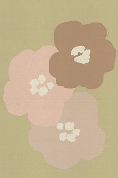 Botanisch in Warhol-stijl in zachte kleuren van Abstract Minimalist Art