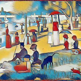 Abstracte versie van Een zondag op La Grande Jatte door Georges Seurat van Classics Remastered.nl