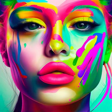 Vrouwen gezicht Pop-Art. Deel 5 van Maarten Knops