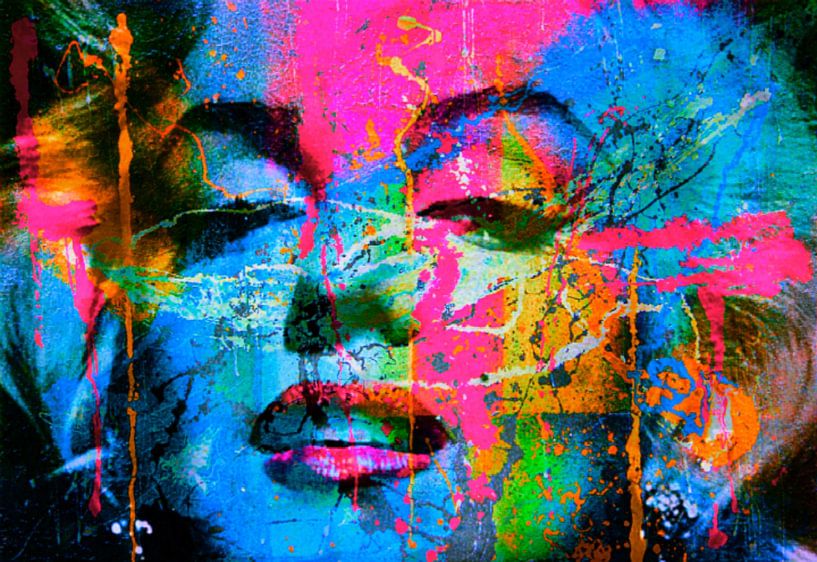 Marilyn Monroe Collage Pop Art PUR 1 van Felix von Altersheim