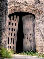 Oude Poort Deur in Corfu