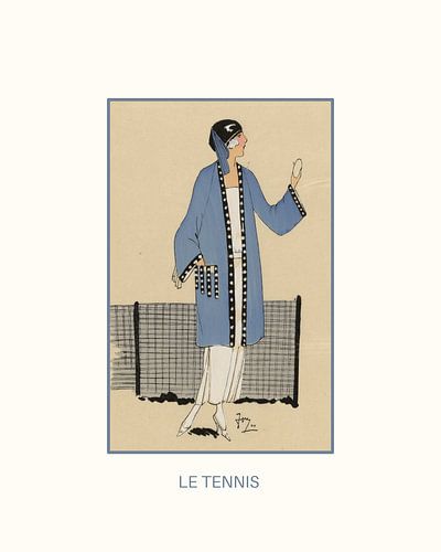 Tennis | Sport en spel | Art Deco mode prent | Historische advertentie | Vintage/retro met moderne l