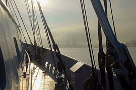 on deck in fog by wil spijker