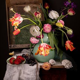 Stilleben mit Tulpen und Ranunkeln von Willy Sengers