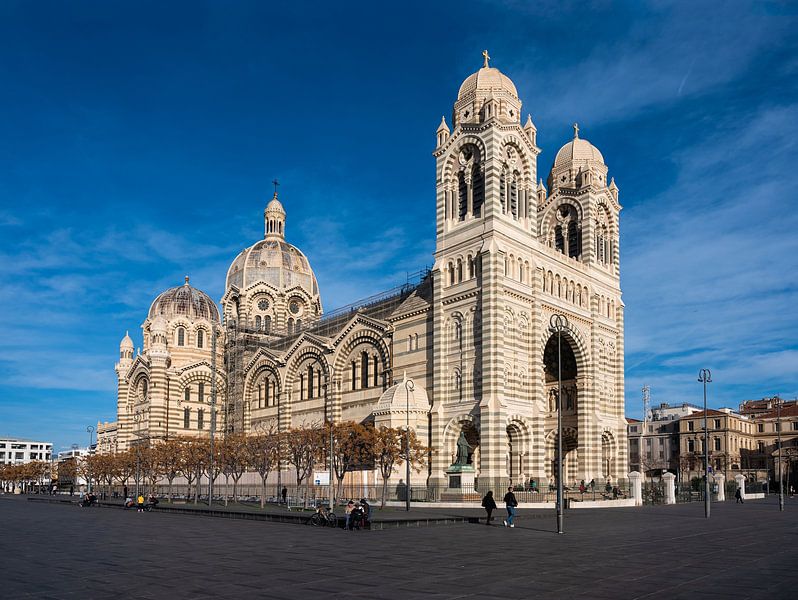 The Major cathedral in Marseille against a blue sky. by Werner Lerooy