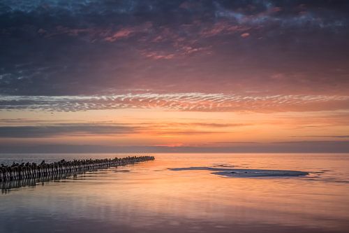 Zonsondergang aan het IJsselmeer