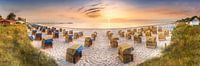 Gentle sunrise at the beach of Scharbeutz at the Baltic Sea