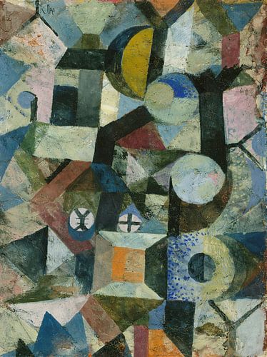 Compositie met de gele halve maan en de Y, Paul Klee