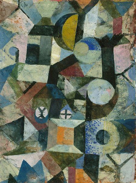 Komposition mit dem gelben Halbmond und dem Y, Paul Klee von Meisterhafte Meister