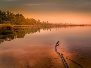 Sonnenaufgang am See von Wim van D