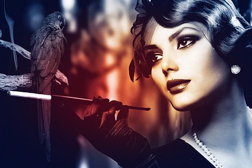 A Lady with her Parrot