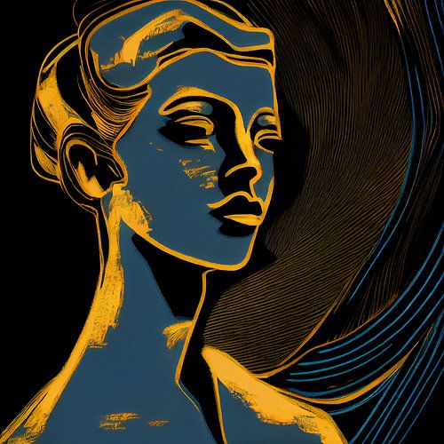 Femme en ligne art déco