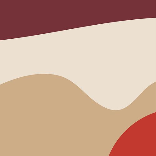 Abstracte vormen en lijnen in wijnrood, beige, rood, wit