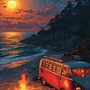 VW Van Travel mit Beautifull Night Best Selling von PublicArt77