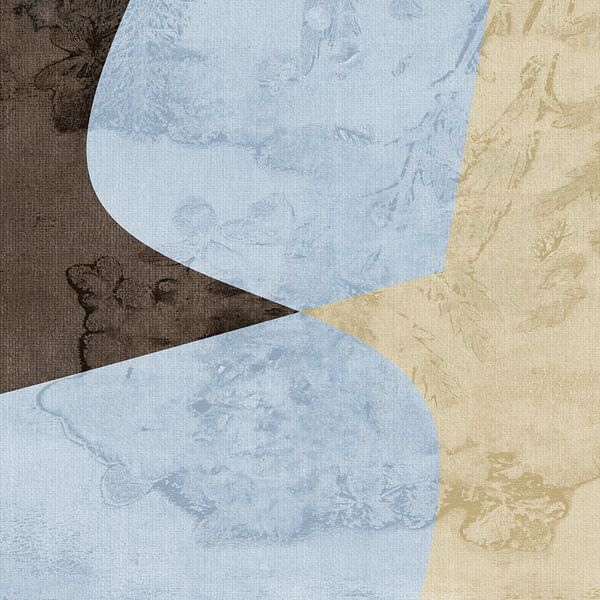 Wabi-sabi abstract shapes in warm neutrals II by Dina Dankers
