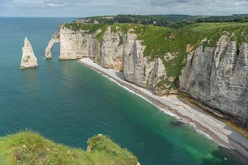 Chalk cliffs at Etretat, Normandy, France. by Jaap van den Berg