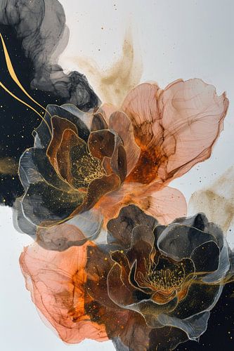 Abstracte bloemen met witte achtergrond