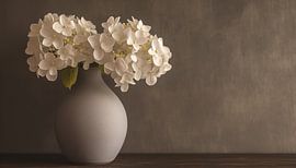 Luxury white vase with white flowers still life by TheXclusive Art