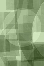 Japandi Zen. Minimalistische organische und geometrische Formen in Salbei. von Dina Dankers